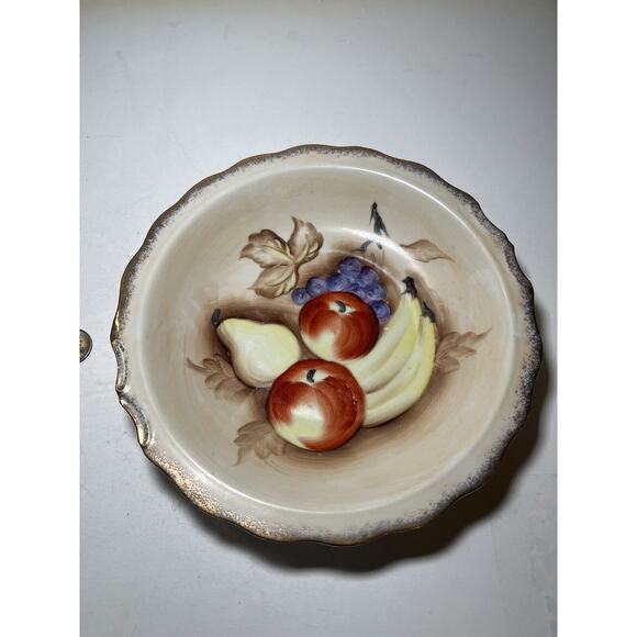 Vintage Porcelain Pitcher and Bowl Wash Basin Set Hand painted Fruit Kitchen - Picture 16 of 16